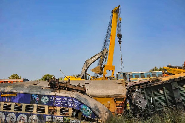 Crane being brought in at the site after the incident. (PTI Photo)