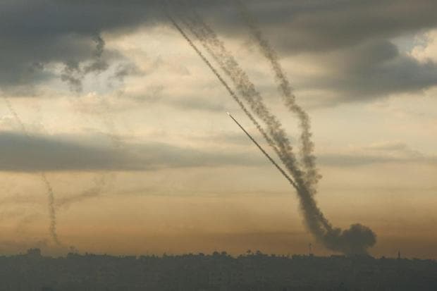 Rockets are fired by Palestinian militants into Israel, in Gaza. (Image/Reuters)