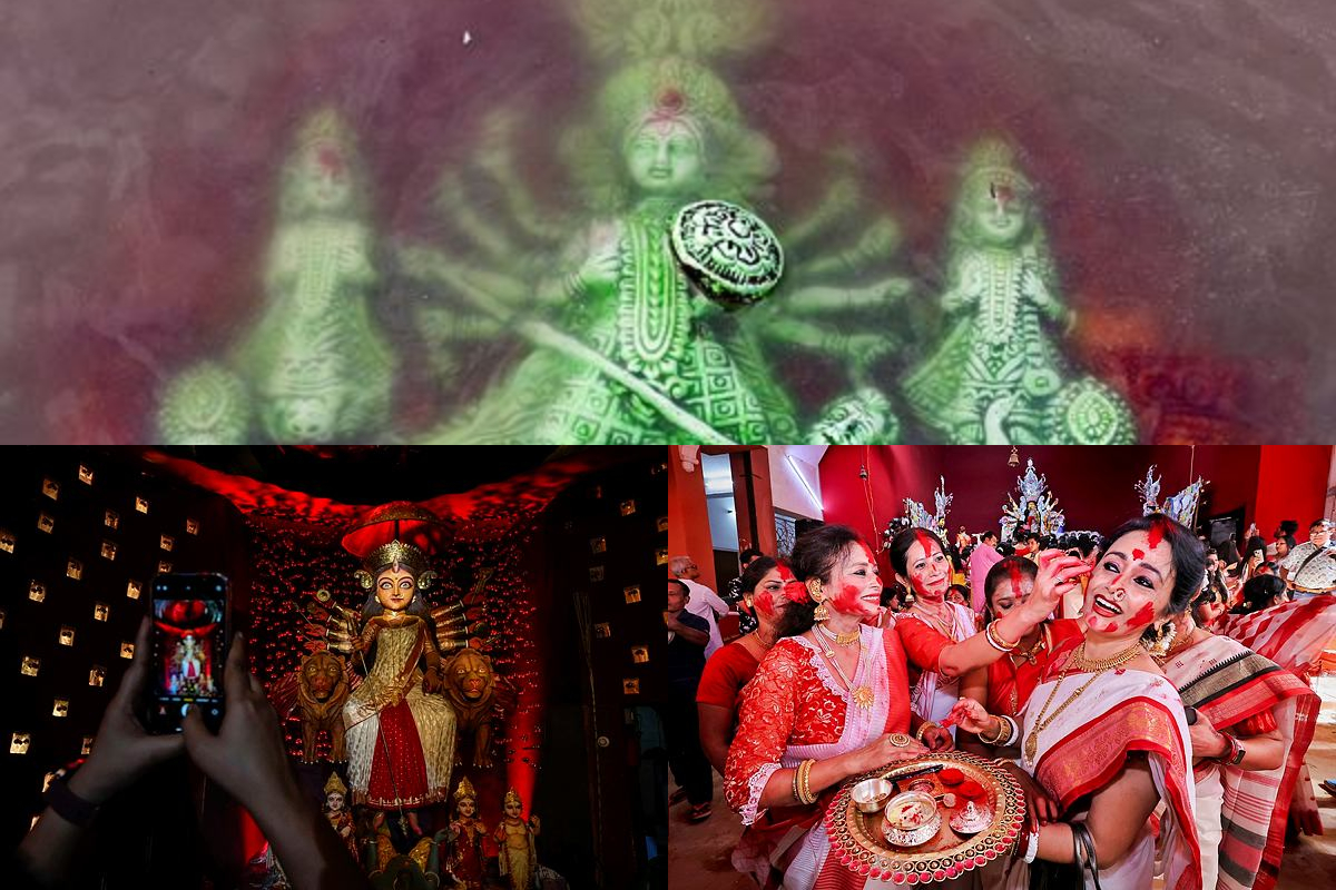 Durga Puja 2023, bell-shaped, Ram Temple, theme, Kolkata, pandals, PHOTOS, Vijayadashami , Vijayadashami celebration, Goddess Durga