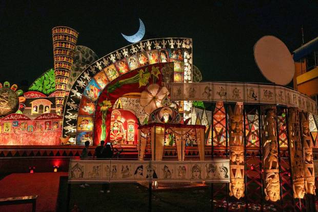 A puja pandal in Kolkata. (PTI)