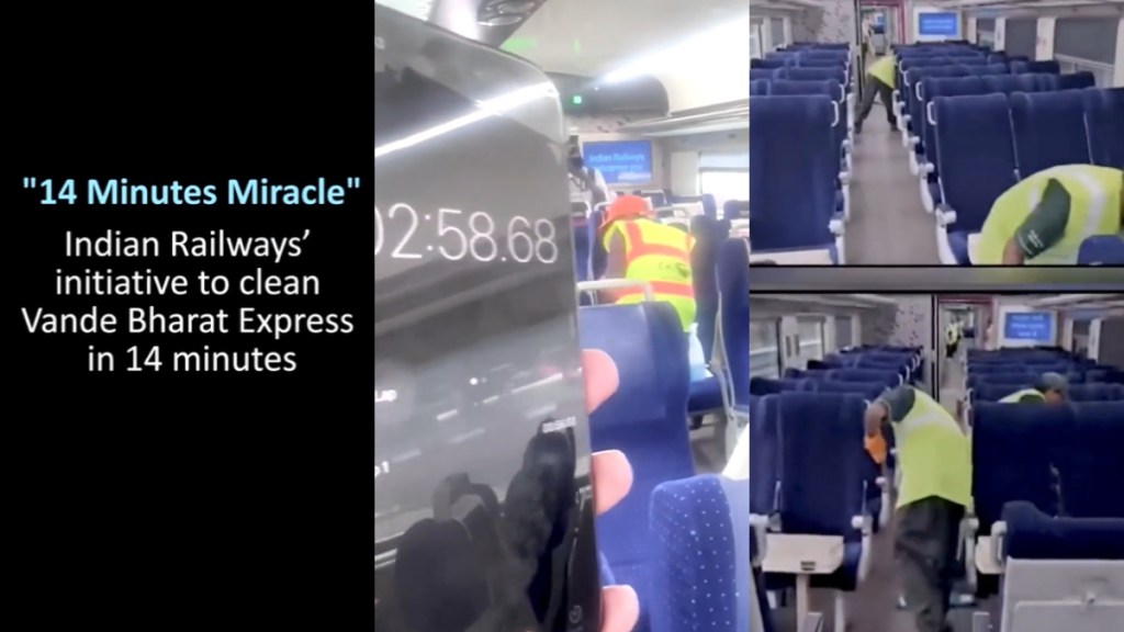 Indian Railways, Vande Bharat Trains, vande Bharat express, Vande bharat news, indian railways news, ashwini vaishnaw, railway minister, Vande bharat trains cleaned in 14 minutes