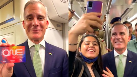 US envoy rides Delhi Metro, Delhi Metro, Delhi, metro, metro news, Eric Garcetti delhi metro, us official rides delhi metro, Delhi metro US
