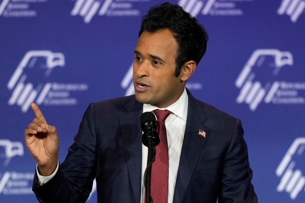 Vivek Ramaswamy is an American entrepreneur and author, who is running for the 2024 Republican Party presidential nomination. He is the founder of Roivant Sciences, a pharmaceutical company, and Strive Asset Management, an investment firm. He is also the author of the book Woke, Inc.(AP Photo)