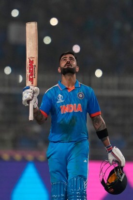 While he has several records in his name, Kohli is the only batsman to have scored eight or more centuries against three different teams. Notably, he also won the 20th man of the match award. Here, too, he equalled Tendulkar's record. (AP Photos)