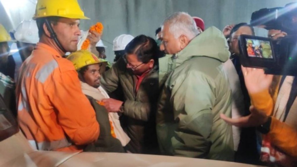 Uttarkashi, uttarkashi tunnel, uttarakhand workers out, uttarkashi tunnel images, uttarakhand workers image, silkyara tunnel rescue operation, uttarkashi tunnel rescue operation images Uttarkashi, uttarkashi tunnel, uttarakhand workers out, uttarkashi tunnel images, uttarakhand workers image, silkyara tunnel rescue operation, uttarkashi tunnel rescue operation images