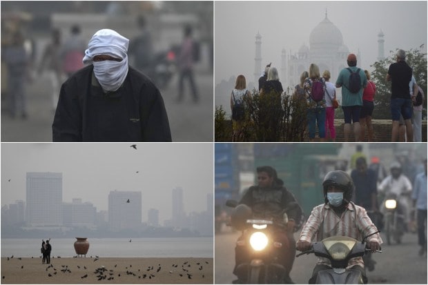 Since the last few days, several parts of North India including Delhi, Mumbai, and Kolkata have been engulfed in severe pollution, risking the health of the people. While pollution was recorded as very poor in the National Capital on Tuesday morning, Mumbai's AQI level also reached nearly 200. Delhi's nearby states including Haryana, Rajasthan, and Uttar Pradesh are also witnessing hazardous air quality. Ghaziabad too recorded an AQI of 338, while Gurugram saw 364, Noida 348, Greater Noida 439, and Faridabad 382. (AP/PTI Photos)