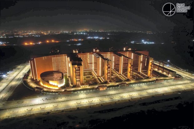 The SDB building, located at Khajod village near Surat city, has more than 67 lakh square feet of floor area and is the world's largest office complex. (PTI Photo)