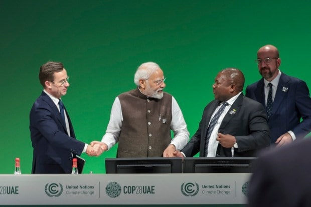 He urged rich nations to completely reduce their carbon footprint well before 2050 and give all developing countries their fair share in the global carbon budget. He also said that there should be no shortfall of money in the Green Climate Fund and the Adaptation Fund and that these be immediately replenished. (PTI photo)