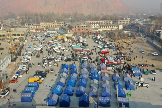 The quake was felt in many parts of the region, including Lanzhou, the capital of Gansu, where students evacuated from a dormitory building.(Reuters)