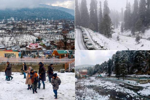Gulmarg experienced the coldest night of the season at minus eight degrees celsius, officials said on Monday. However, the capital city of Kashmir, Srinagar, experienced a warmer night due to overcast conditions, the officials added.Pahalgam, one of the base camps for the yearly Amarnath Yatra in south Kashmir's Anantnag district, experienced a substantial drop in temperature to minus 5.8 degrees Celsius, plummeting over four notches. Meanwhile, Srinagar city saw a minimum temperature of 0.5 degrees Celsius. (Photos: PTI and ANI)
