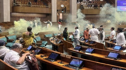 Security breach in Lok Sabha as visitor jumps in chamber from gallery