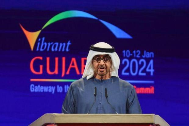 Prime Minister Narendra Modi said that the participation of H.R.H Sheikh Mohammed bin Zayed Al Nahyan, President of the United Arab Emirates & Ruler of Abu Dhabi in the Vibrant Gujarat Global Summit as Chief Guest is special as it signifies the deepening ties between India and UAE. (Image/Reuters)