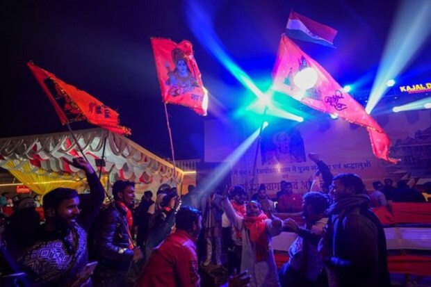 Devotees ahead of the consecration ceremony of Ram Temple. (Image: PTI)