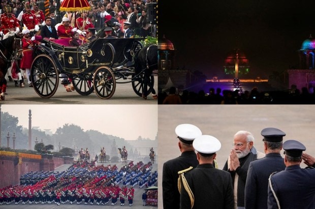 The air in Delhi danced to the tunes of the military bands today as the Beating Retreat was underway at Vijay Chowk. This grand event marks the culmination of the Republic Day celebrations. Last week, India celebrated its 75th Republic Day. French President Emmanuel macron was the Chief Guest for the event. Today's event was attended by President Droupadi Murmu, Prime Minister Narendra Modi, along with Chief of Defence Staff Gen Anil Chauhan, the three service chiefs - Gen Manoj Pande, Air Chief Marshal V R Chaudhari and Admiral R Hari Kumar.Take a look at the images from this melodious event.