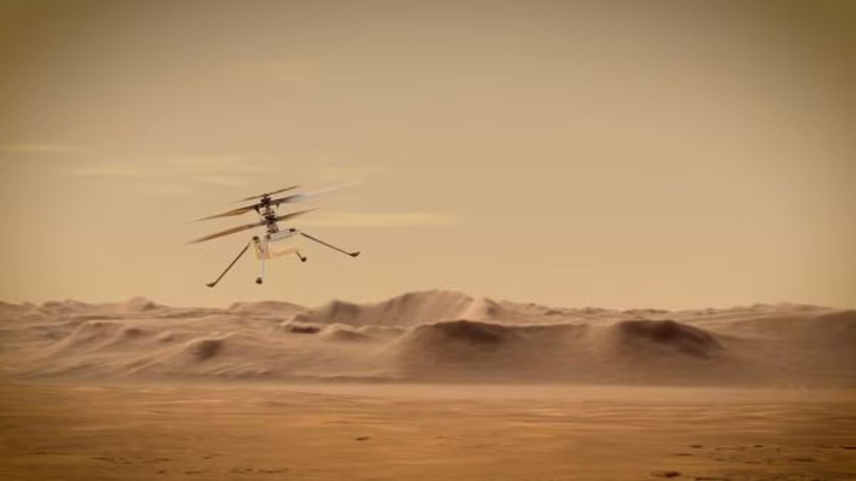 Ingenuity Mars Helicopter flies over Mars