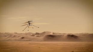 Ingenuity Mars Helicopter flies over Mars