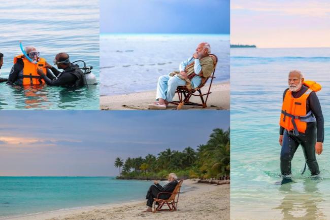 pm modi snorkelling in Laskhadweep, Prime Minister Narendra Modi, modi snorkelling, Laskhadweep islands, Arabian Sea, Kochi-Lakshadweep Islands Submarine Optical Fiber Connection, Agatti, Bangaram, Kavaratti