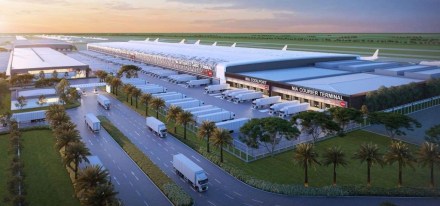Prototype of Multi-modal cargo hub at Noida International Airport in Jewar (Image/@NIAirport) Prototype of Multi-modal cargo hub at Noida International Airport in Jewar (Image/@NIAirport)