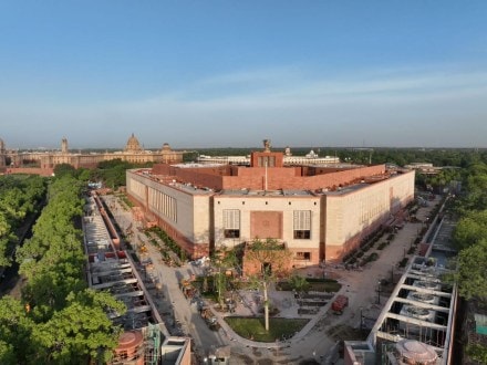 Aerial View of New Parliament Building (Image/ANI) Aerial View of New Parliament Building (Image/ANI)