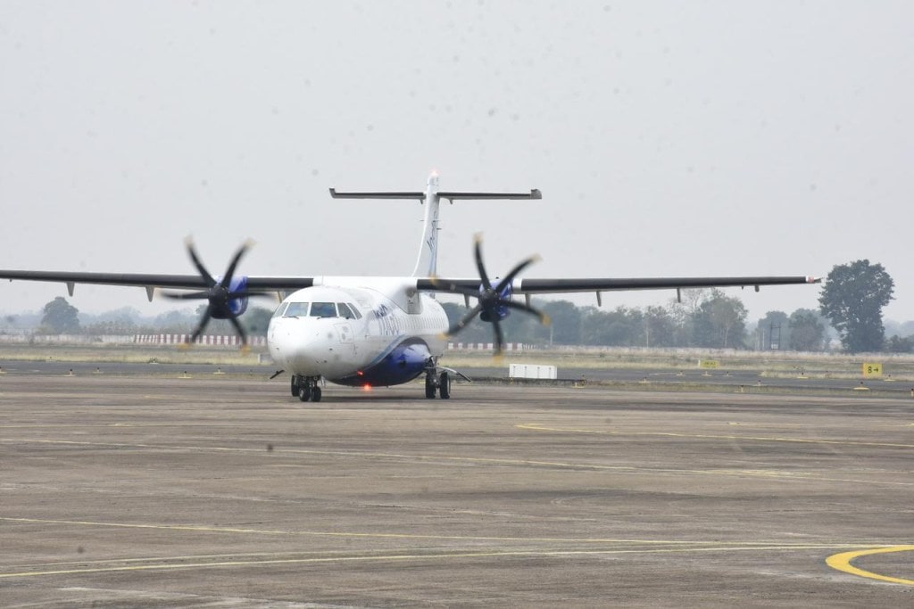 Indigo has received the approval for its ATR 72-600 type of aircraft for special VFR operations to and from the Gondia airport (Image/@praful_patel)