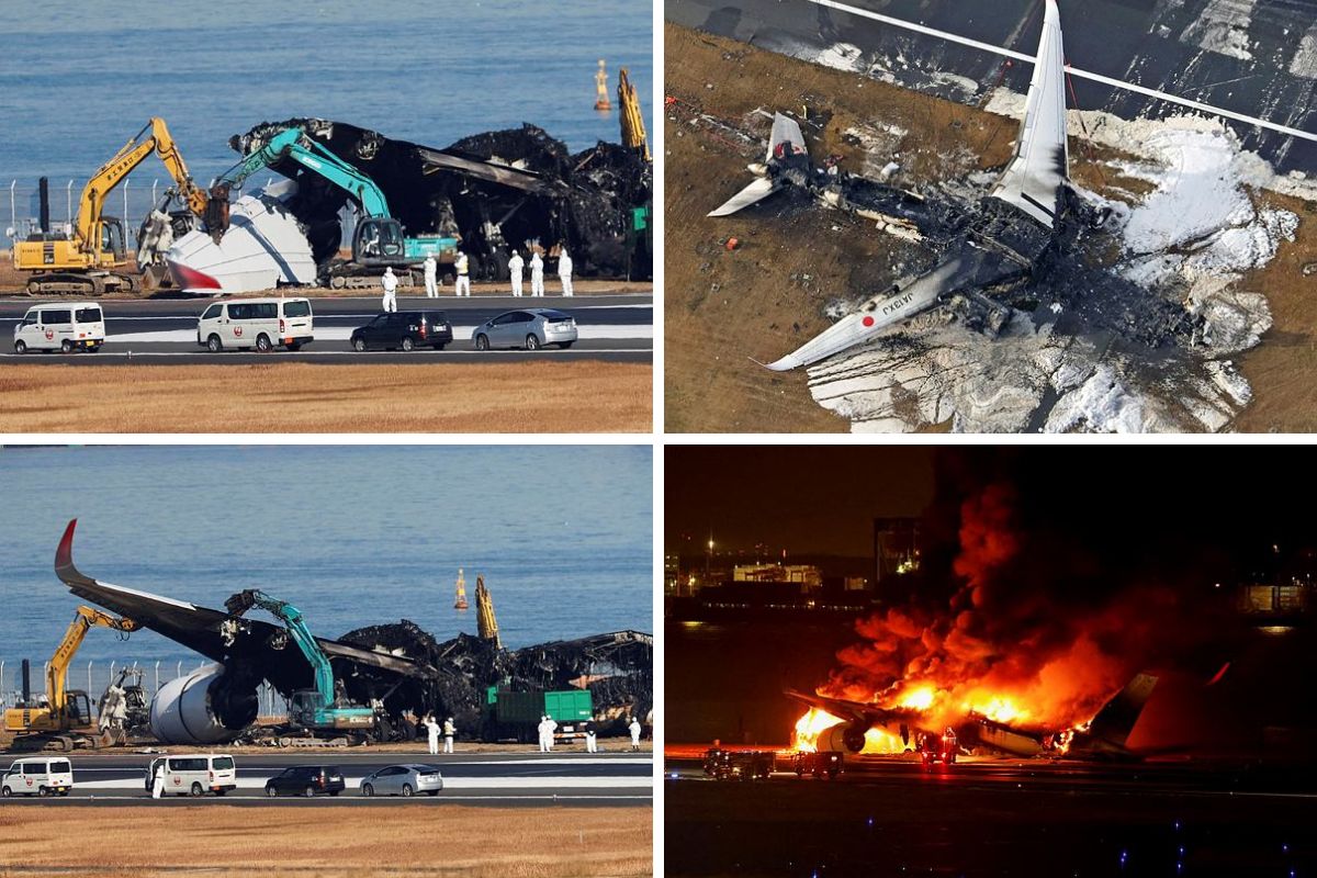 The Japan Airlines (JAL) passenger jet collided with a Coast Guard turboprop on the runway while landing in Tokyo on Tuesday.