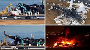 The Japan Airlines (JAL) passenger jet collided with a Coast Guard turboprop on the runway while landing in Tokyo on Tuesday.