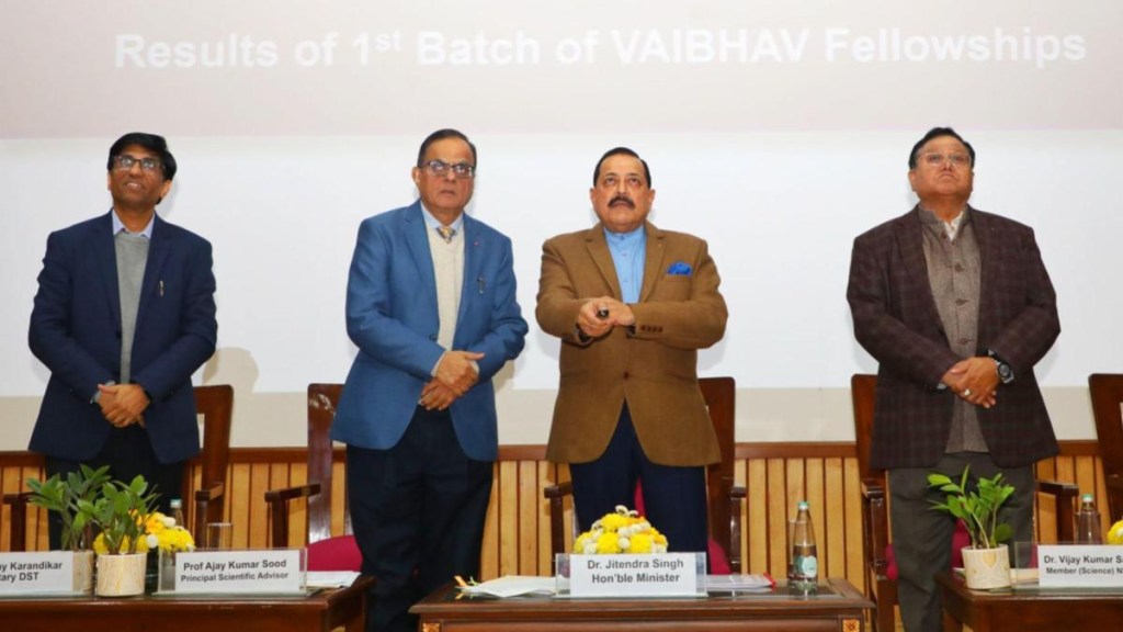 Jitendra Singh, Science Minister, Vaibhav fellowship, science ministry Vaibhav fellowship, science ministry Vaibhav, india scientists fellowships, jobs Jitendra Singh, Science Minister, Vaibhav fellowship, science ministry Vaibhav fellowship, science ministry Vaibhav, india scientists fellowships, jobs