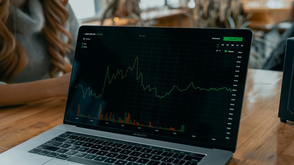 Line graph of stock