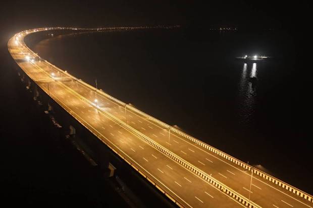 The bridge is around 21.8 km (about 14 miles) long, making it one of the longest sea bridges in India and the 12th longest in the world. (PTI Photo)