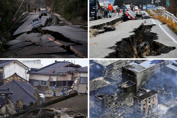 A series of powerful earthquakes hit western and left at least 62 people dead and dozens believed trapped under collapsed buildings. The strong quakes damaged many buildings, vehicles and boats in the coastal nation, with officials warning people in some areas on Tuesday to stay away from their homes because of a risk of more strong quakes. A substantial aftershock with a magnitude of 4.9 shook Ishikawa prefecture and its vicinity during the early hours, adding to the numerous aftershocks that ensued after a powerful magnitude 7.6 earthquake occurred two days ago. Experts emphasise the critical nature of the initial 72 hours, as the chances of survival significantly decrease beyond this timeframe. (Photo: AP and Reuters)