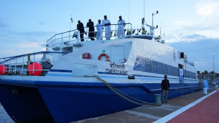 Ferry service between India’s Nagapattinam, and Sri Lanka’s Kankesanthurai started in 2023 after four decades (Image/@DrSJaishankar) The ferry link between 🇮🇳 & 🇱🇰 resumes after four decades.