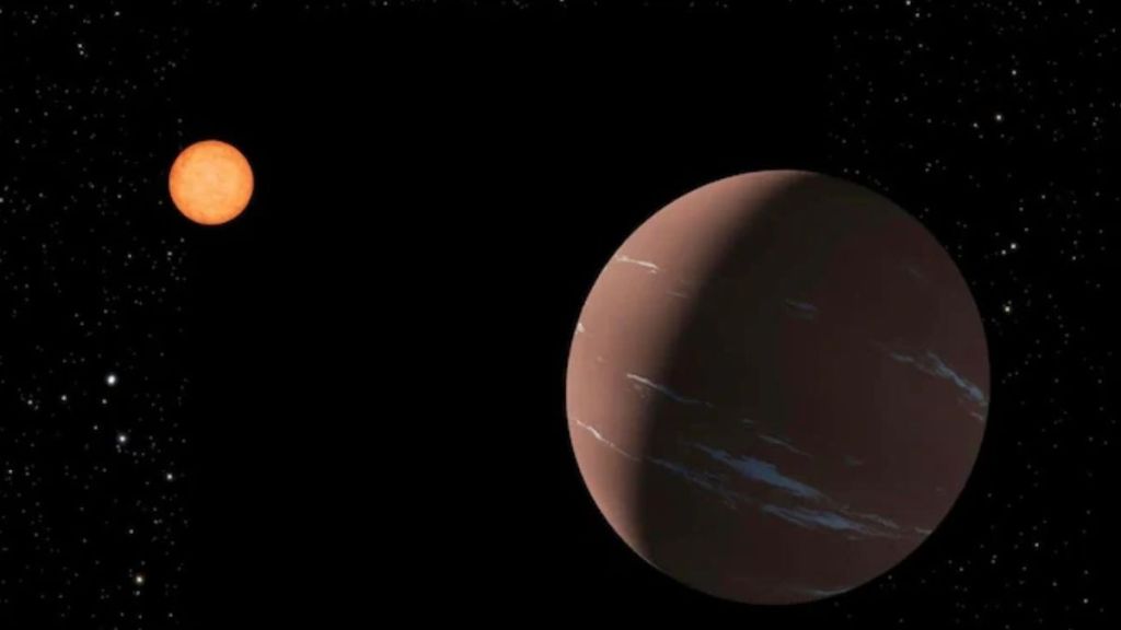 This illustration shows one way that planet TOI-715 b, a super-Earth in the habitable zone around its star, might appear to a nearby observer. (Photo: Nasa)