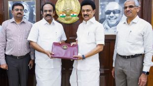 Tamil Nadu Chief Minister M K Stalin with Finance Minister Thangam Thennarasu ahead of presentation of the State Budget 2024-25 in the Assembly