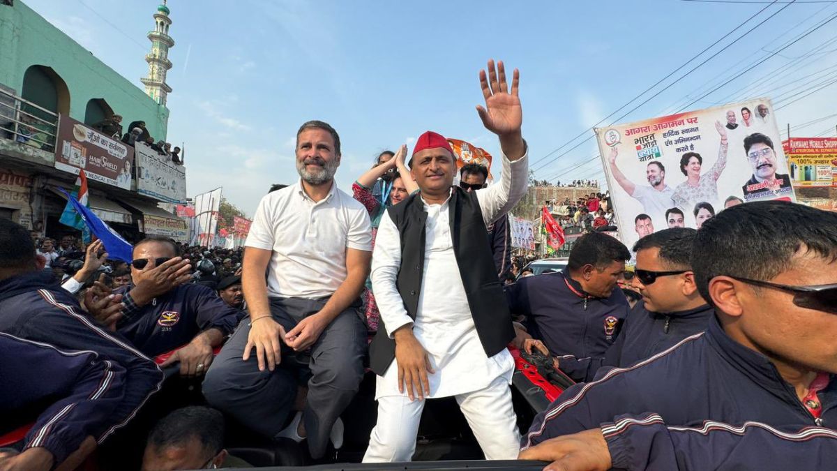 Samajwadi Party chief Akhilesh Yadav joined Congress's Bharat Jodo Nyay Yatra led by Rahul Gandhi. (Photo: X/@yadavakhilesh)