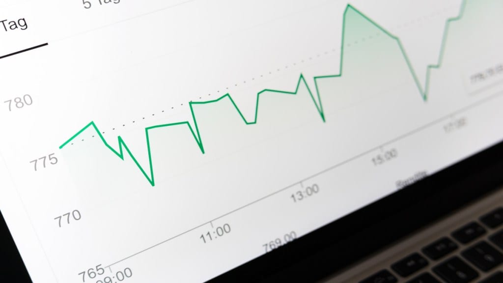 Financial markets in green graph