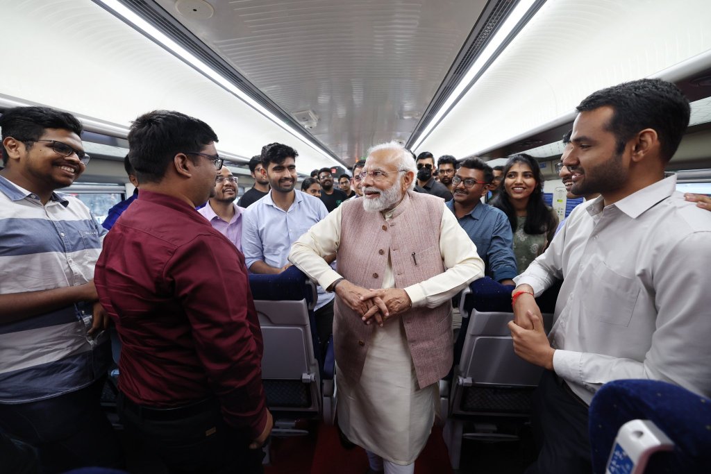 PM Modi highlighted that the Railway is the first choice of the common people when it comes to traveling (Image/@narendramodi)