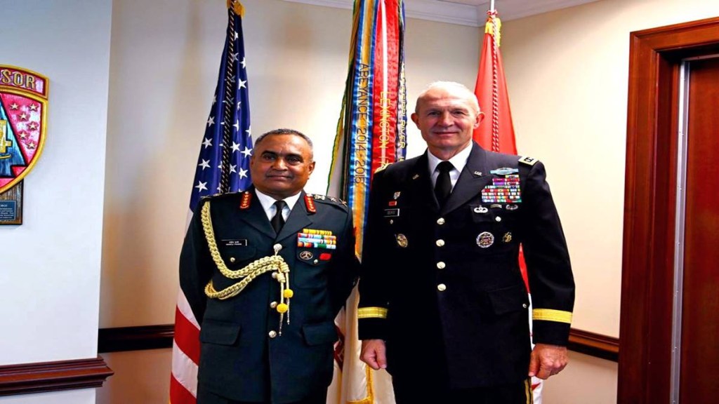 Gen Manoj Pande with Gen Randy George