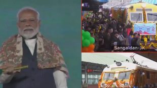 The Mainline Electric Multiple Unit train will serve the people between Sangaldan station and Baramulla station in the Kashmir valley (Image/YT-NarendraModi)