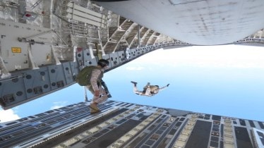 Indian Navy paradropping MARCO's (Image: Indian Navy)