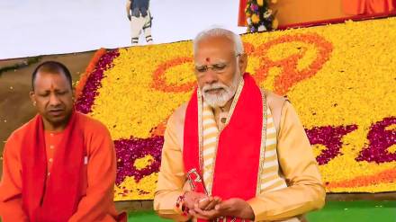 Modi performs Kalki Dham foundation laying ceremony