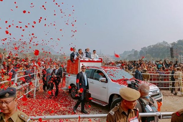 The infrastructure projects, some funded by the state government and some by the Centre, were unveiled at a function at the Veterinary College Playground in Khanapara in Guwahati. (Image: PTI)