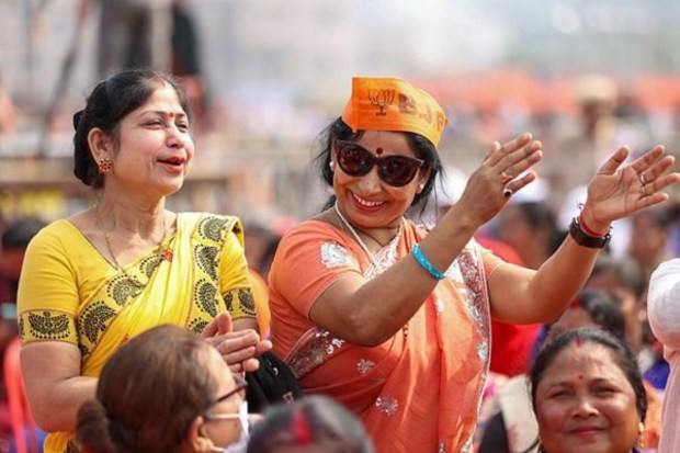 People attend a programme of Prime Minister Narendra Modi in Guwahati. (Image: PTI)