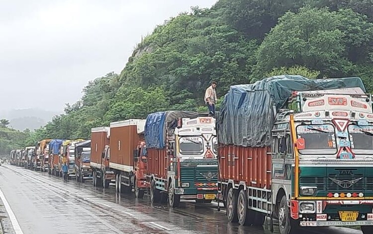 On Thursday, the arterial 270 km road was closed for traffic following landslides at several places (Image/NewsonAir)