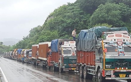 On Thursday, the arterial 270 km road was closed for traffic following landslides at several places (Image/NewsonAir)