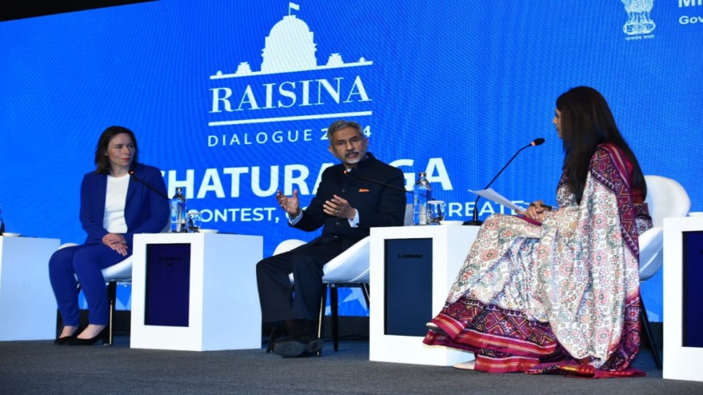 S. Jaishankar speaking at Raisena Dialogue today on February 22 (Image: X/@DrSJaishankar)