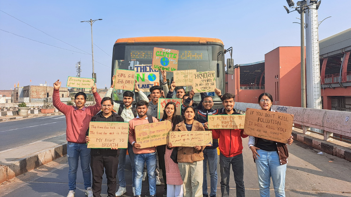"We seek freedom from air pollution" "We seek freedom from air pollution"