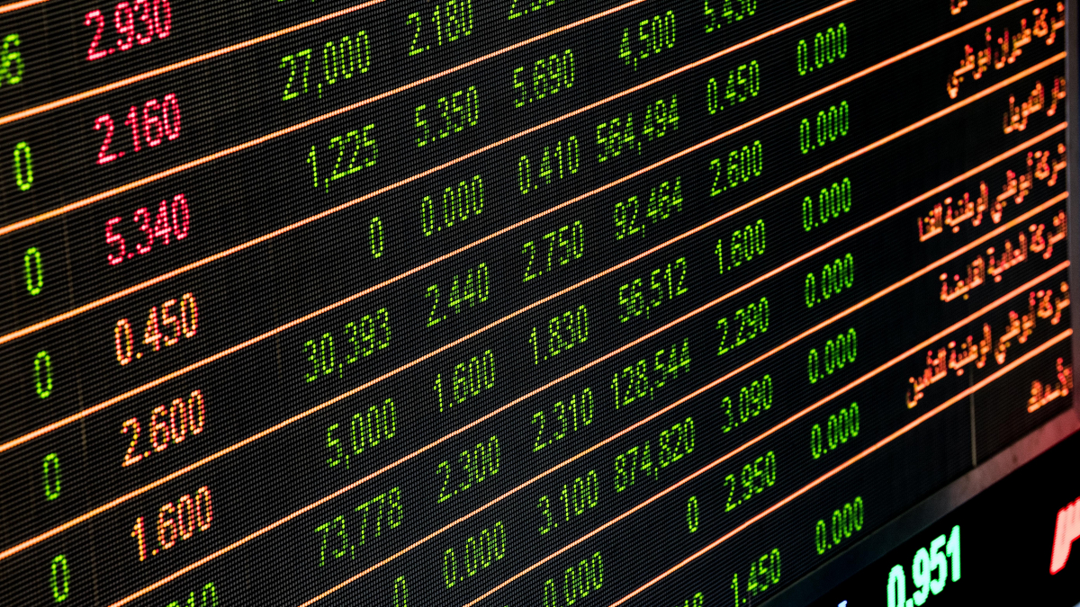 Stocks price on screen Stocks price on screen