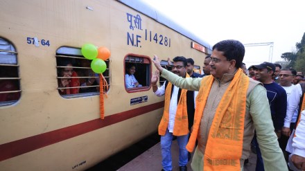 Manik on Tuesday flagged off Indian Railways third Aastha Special train from Tripura’s Agartala railway station (Image/@DrManikSaha2)