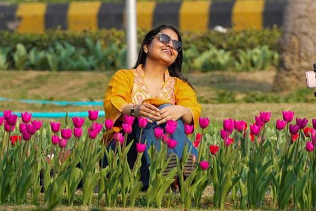 A significant number of these bulbs have been directly sourced from the Netherlands, adding a touch of the renowned Amsterdam Tulip Festival to the heart of Delhi. (PTI Photo)