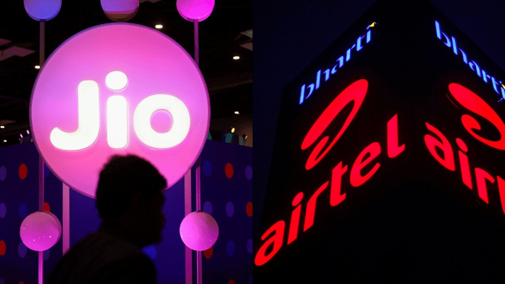 Bharti Airtel share price today, Reliance JIO share price today